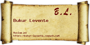 Bukur Levente névjegykártya